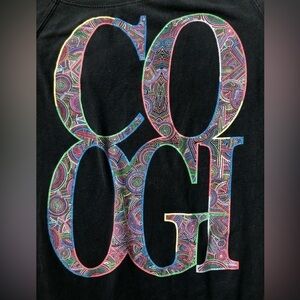 VTG COOGI Y2K Tee Black Size L Colorful Retro Spelled Out Short Sleeve Printed